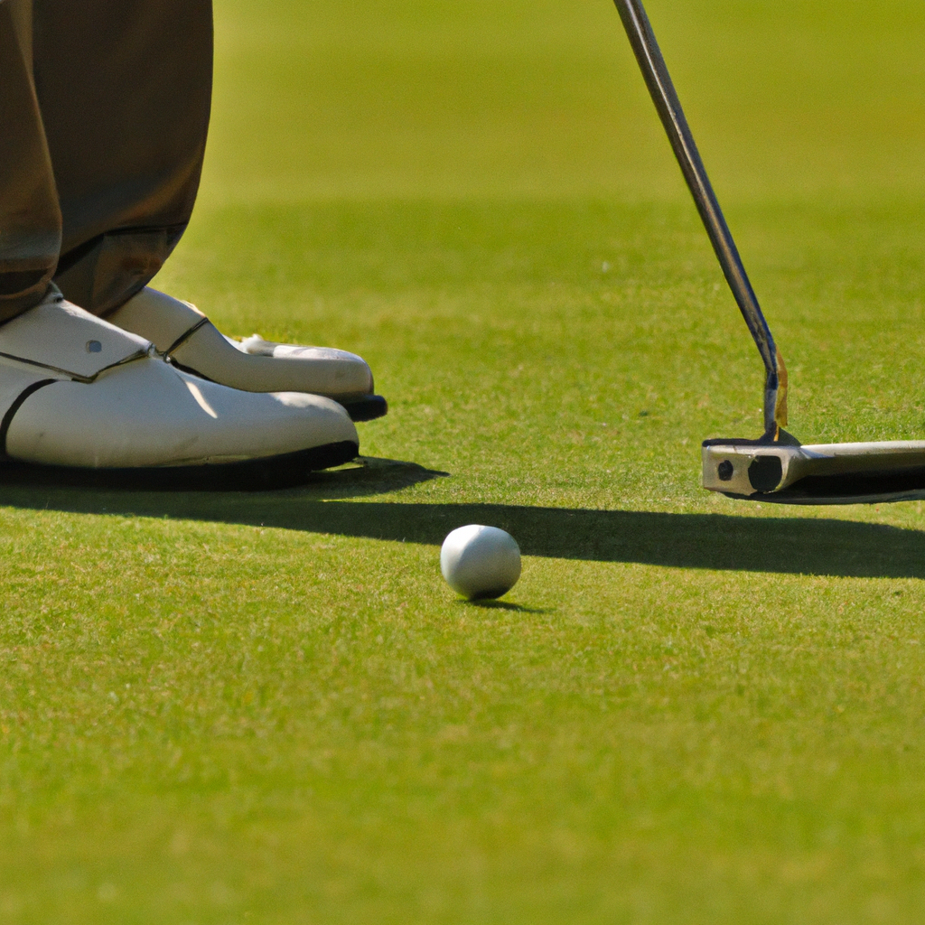 Close-up van putten op de green